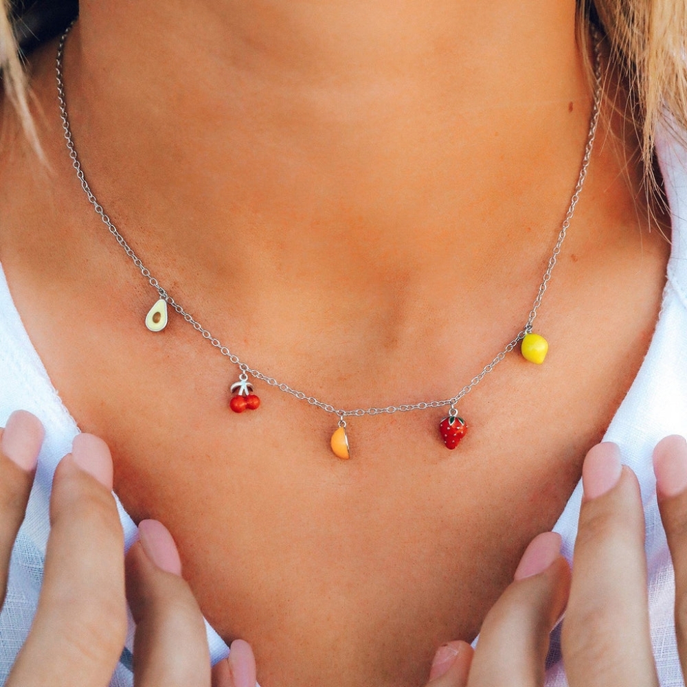 Pura vida fruit charm choker